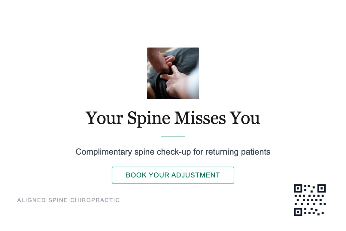 Chiropractic patient reactivation postcard example