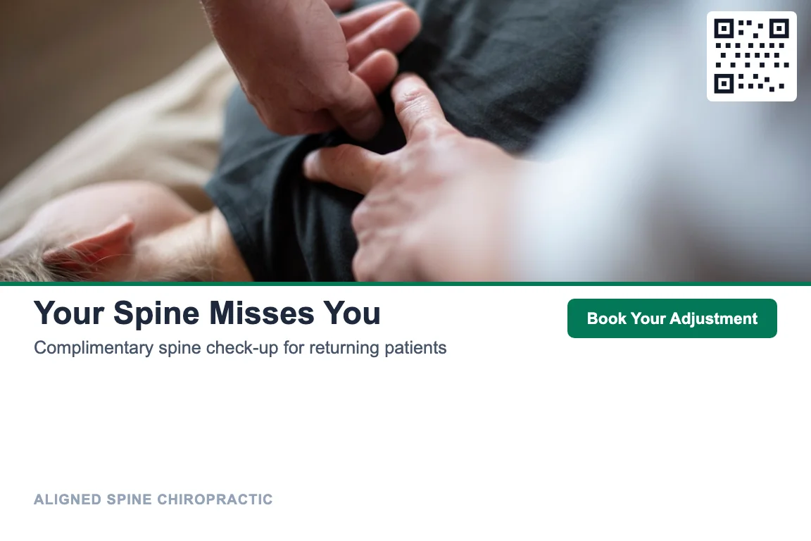 Chiropractic patient reactivation postcard example