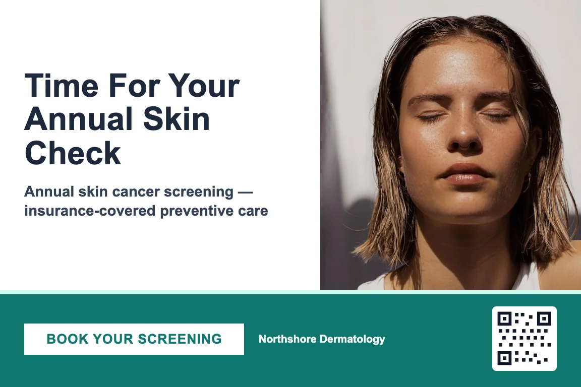 Bold dermatology recall postcard design