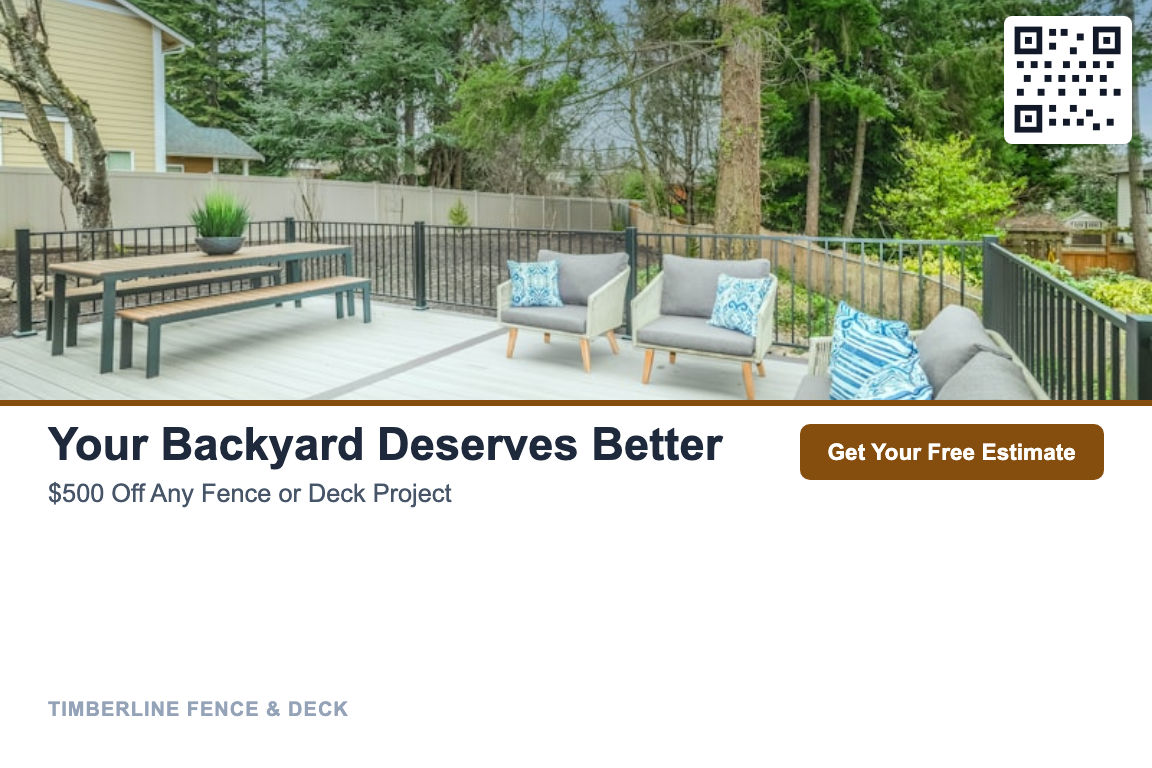 Fencing & Decks postcard campaign example