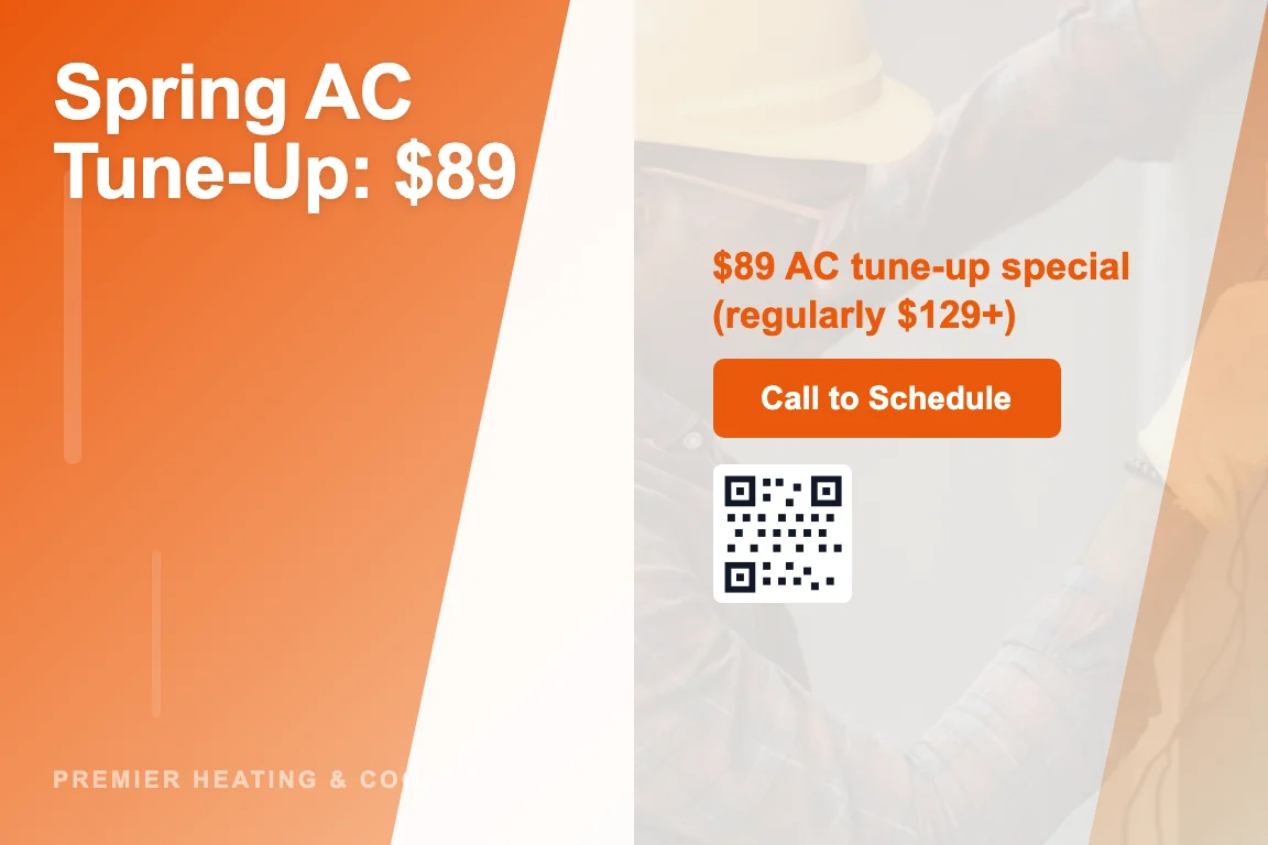 Gradient HVAC business postcard design: Spring Maintenance Special
