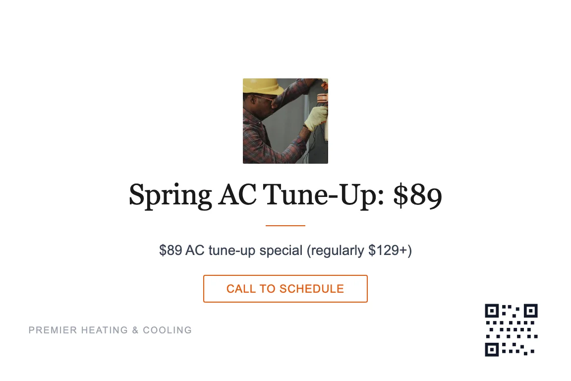 Minimal HVAC business postcard design: Spring Maintenance Special