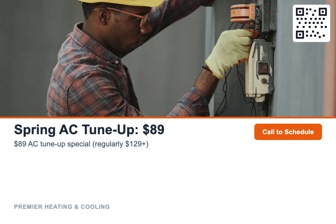 HVAC seasonal maintenance postcard example