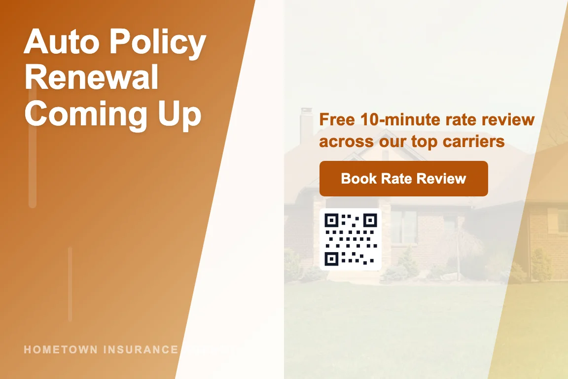 Insurance renewal reminder postcard example