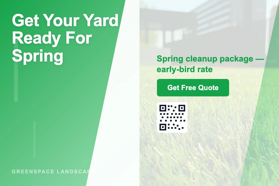 Landscaping spring cleanup postcard example