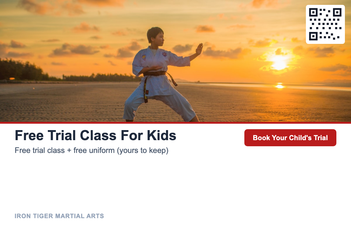 Photo martial arts postcard design