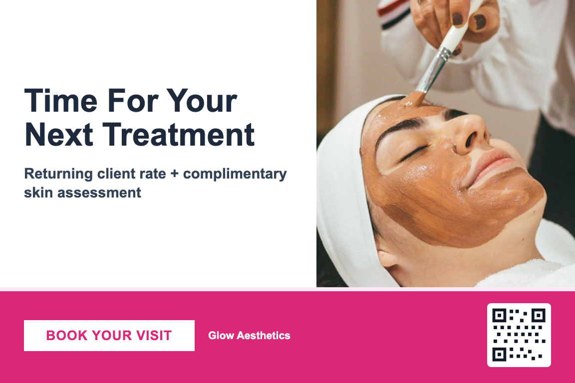 Med Spa Treatment Recall postcard template &mdash; Bold style