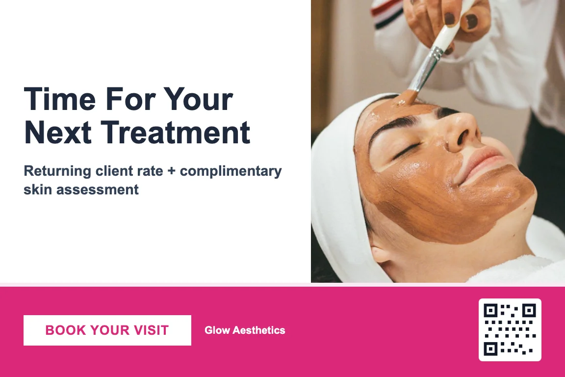 Bold med spa postcard design: Treatment Recall