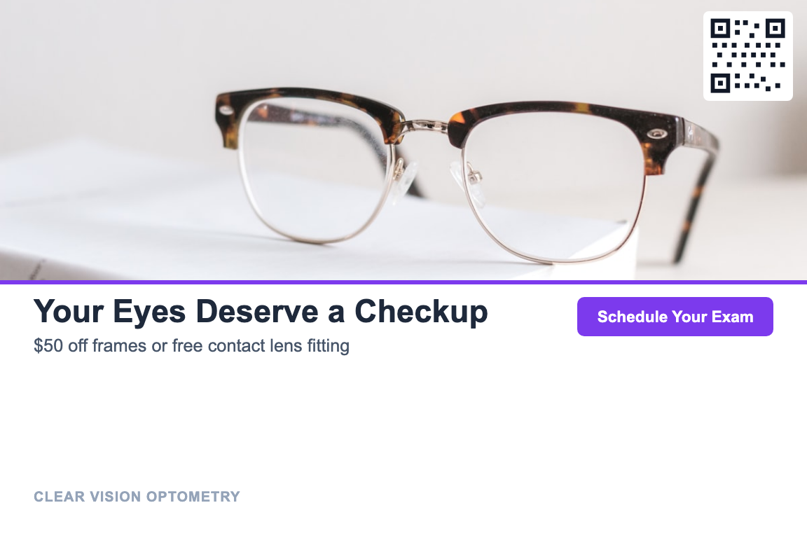 Optometry Lapsed Patient Reactivation postcard template &mdash; Photo style