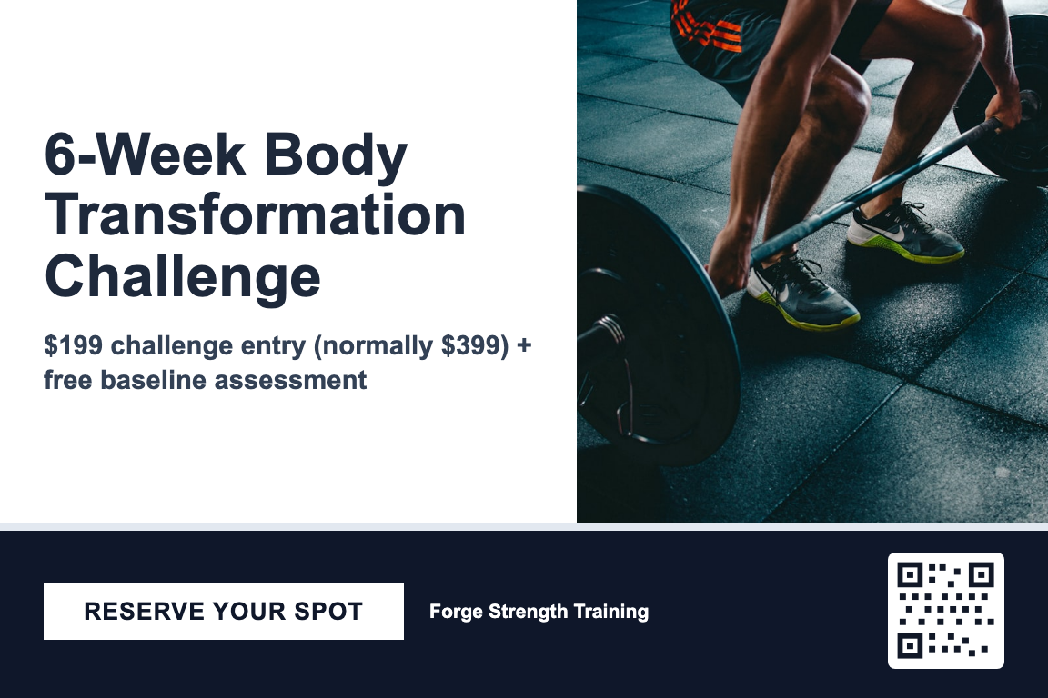 Bold personal training postcard design
