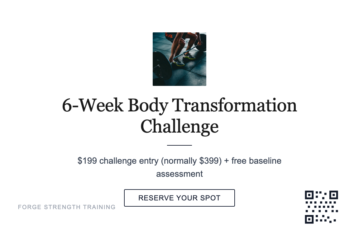 Minimal personal training postcard design