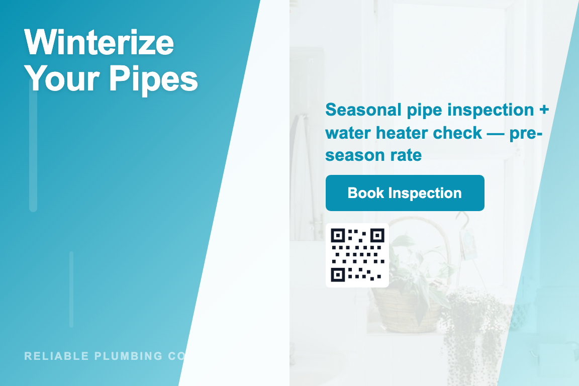 Plumbing Seasonal Maintenance postcard template &mdash; Gradient style