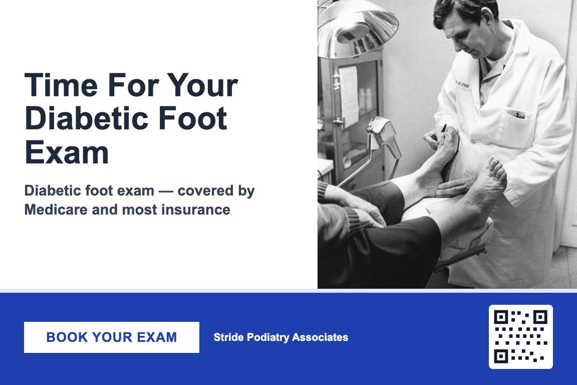 Bold podiatry recall postcard design