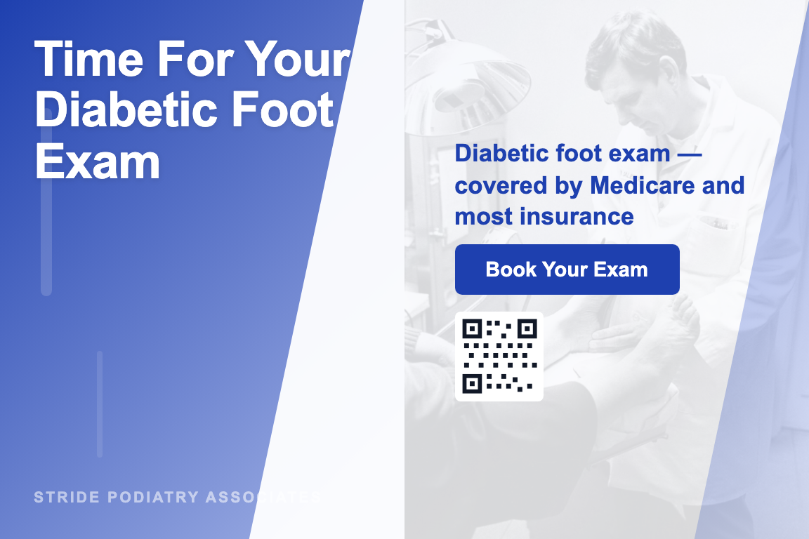 Gradient podiatry recall postcard design