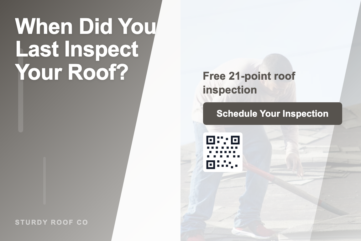 Gradient roofing contractor inspection campaign postcard design
