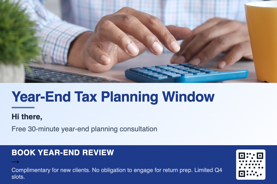 Tax preparer pre-season recall postcard example