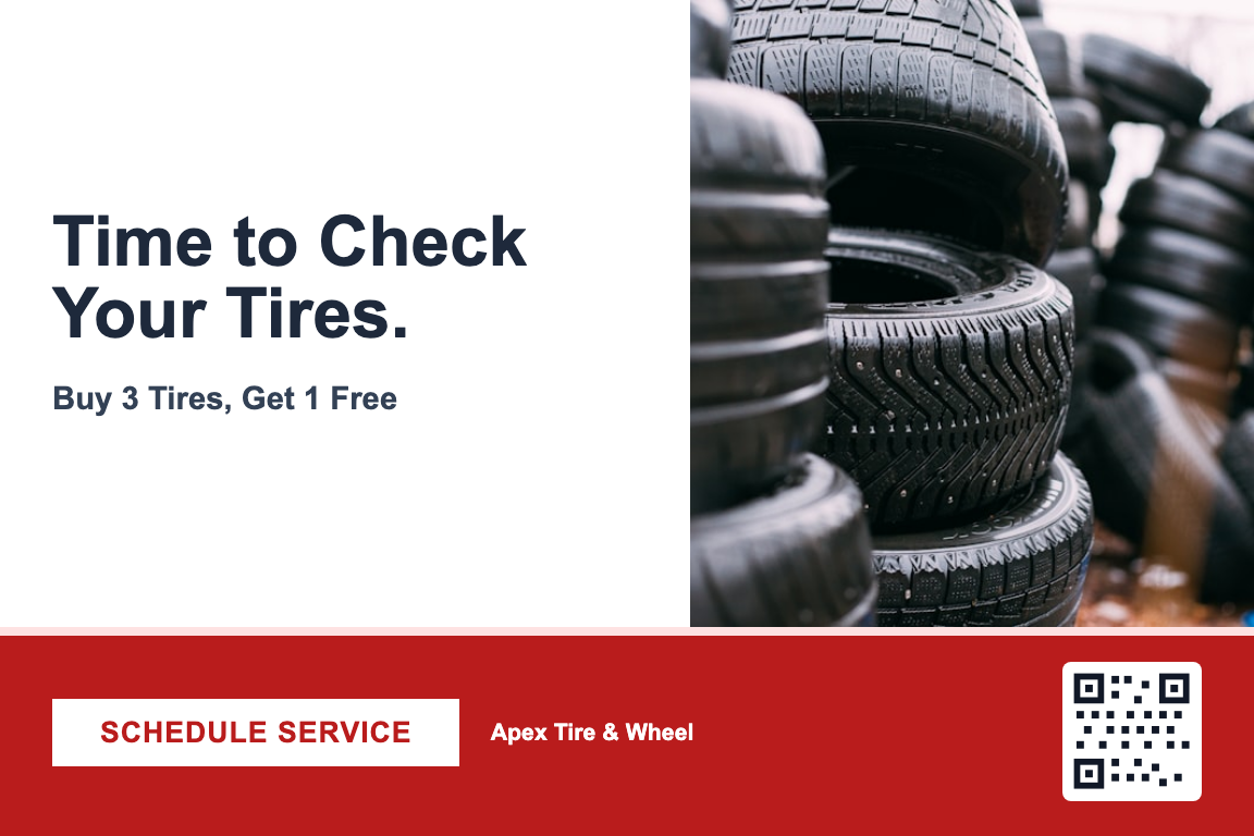 Tire & Wheel Shops postcard campaign example
