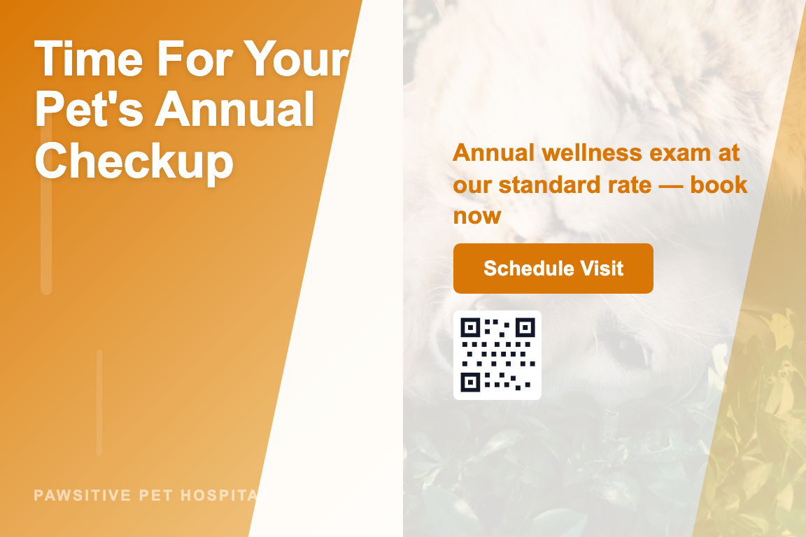 Veterinary Annual Wellness Recall postcard template &mdash; Gradient style
