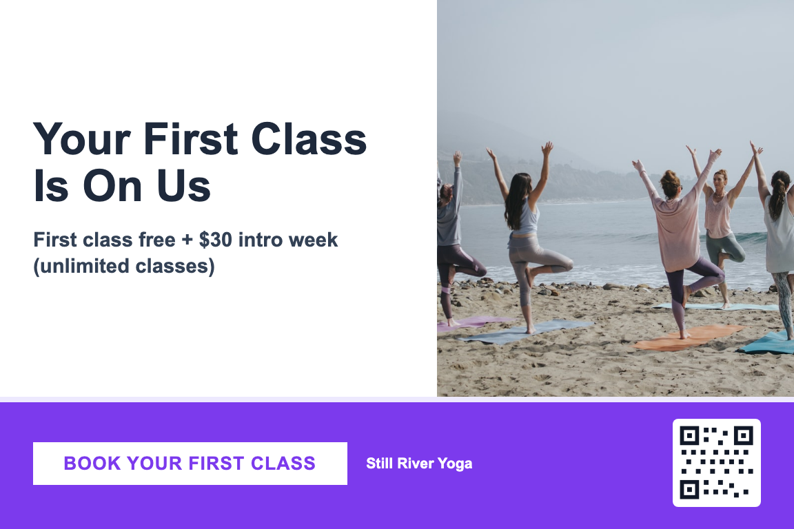 Bold yoga studios postcard design